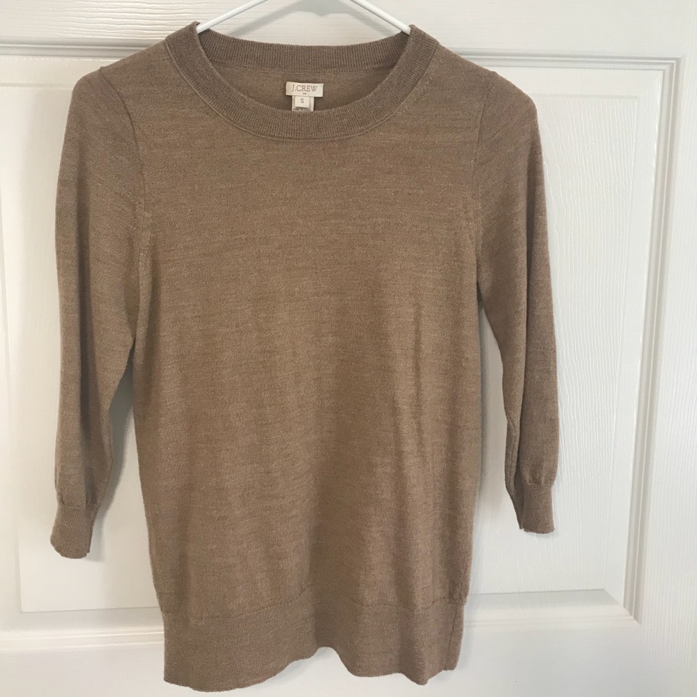 J. Crew Camel 3/4 Sleeve Sweater - Small